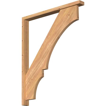 Ekena Millwork Balboa Block Smooth Bracket w/ Offset Brace, Western Red Cedar, 3 1/2"W x 36"D x 44"H BKT0402X36X44BOA05SWR